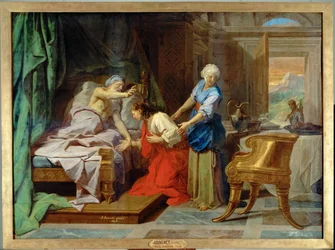 Isaak zegent zijn zoon Jacob (schilderij op doek)