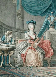 De geneugten van eenzaamheid, gegraveerd door Louis Marin