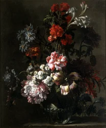 Een stilleven van bloemen (olieverf op doek)