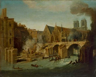 De Petit Pont na de brand van 1718