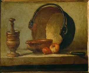 De koperen ketel ... (olieverf op doek)