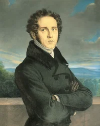 Portret van de Italiaanse operacomponist Vincenzo Bellini (1801 - 1835)