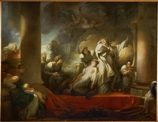 Le grand pretre Coresus se sacrifie pour sauver Callirhoe - de grote Priester Coresus offert zichzelf op om Callirhoe te redden ...