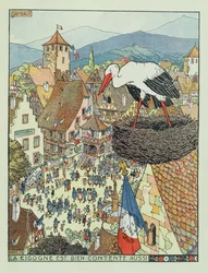 De intocht van Franse troepen in Dambach, Elzas