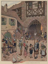 De burgers van Riquewihr opgeroepen tot de wapens