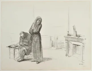 Personages in een atelier