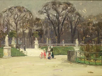 In de Jardin du Luxembourg (olieverf op doek)