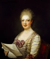 Portret van Lucrezia Aguiari genaamd La Bastardella, Italiaanse sopraan, schilderij door Jean Marc Nattier