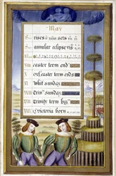Mei: Meiboom (Tweelingen) - facsimile van de Getijden van Anne van Bretagne, door Jean Bourdichon