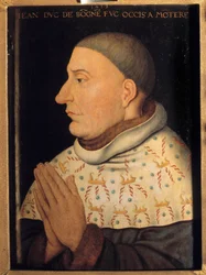 Portret van Jan zonder Vrees, Hertog van Bourgondië (1371-1419). Schilderij toegeschreven aan Jean Malouel (actief tussen 1397-1415)