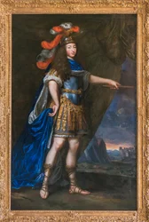 Portret van Lodewijk XIV met een antiek voorwerp