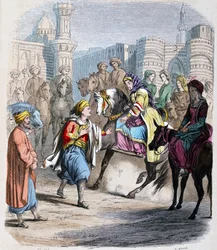 Emina Nosratli wacht op haar zoon Ibrahim Pacha (1789-1848), terugkeer naar Caïro na de Arabische campagne in 1818