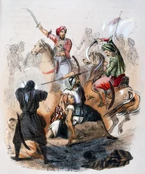 Ibrahim Pacha (1789-1848) op het slagveld, tijdens de campagne tegen de wahhabieten