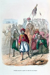 Ibrahim Pasha marcheert aan het front van zijn troepen