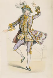 Galante boer, naar tekening van Jean Antoine Watteau