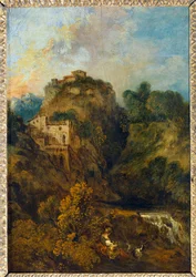 Paysage à la chèvre - Landschap met geit ...