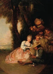De liefdesverklaring, ca. 1716