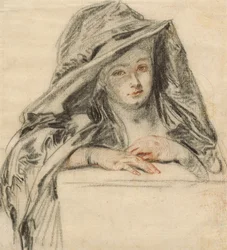 Vrouw in het zwart, ca. 1719