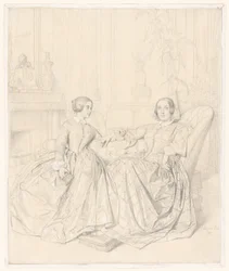 Gravin Charles d’Agoult (geboren Marie de Flavigny) en haar dochter Claire d’Agoult