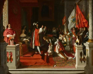 Maarschalk Berwick ontvangt van koning Filips V van Spanje de Orde van het Gulden Vlies