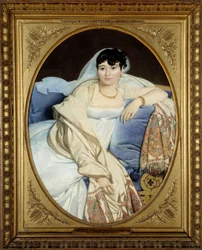 Portret van Madame Rivière (1773-1848), echtgenote van Philibert Rivière. Madame Philibert Rivière, geboren Marie Françoise Jacquette Bibiane Blot de Beauregard (1773-1848). 1806. Zon. 1,16 x 0,9 m.