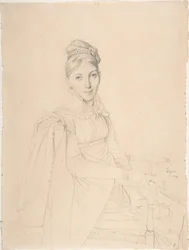 Portret van een zittende dame
