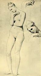Studies voor de figuur van Stratonice, ca. 1834-1840, 1943