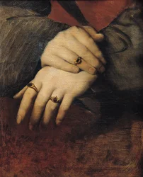 Studie van de Handen van een Vrouw, naar het portret van Maddalena Doni door Raphael