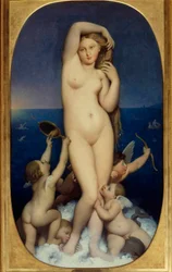 Venus Anadyomene. Schilderij van Jean Auguste Dominique Ingres (1780-1867), 19e eeuw. 1,6 x 0,9 m. Chantilly, Musée Condé