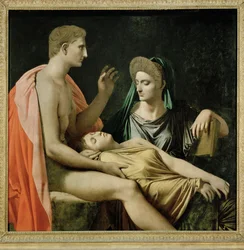 Vergilius leest het zesde boek van de Aeneis voor Augustus, Octavianus en Livia (schilderij op doek)