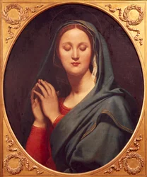 Maagd met Blauwe Sluier door Jean Auguste Dominique Ingres