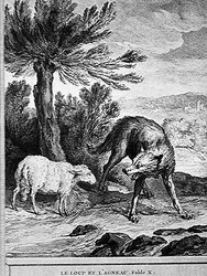 De Wolf en het Lam (gravure)