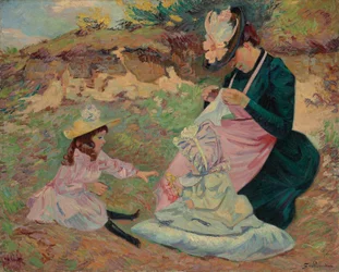 Madame Guillaumin en haar dochters, ca. 1892