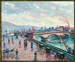 Rivier bij Rouen (schilderij op doek)