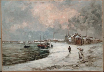 Sneeuw in Ivry (olieverf op doek)