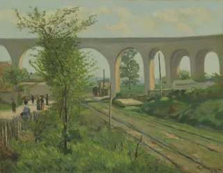 Het aquaduct van Arcueil bij de spoorwegovergang van Sceaux, 1874