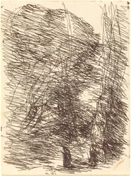 Dromer onder hoge bomen Le Reveur sous les grands arbres, 1874