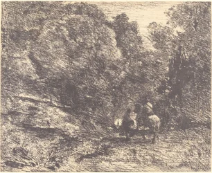 Ruiter en Zwerver in het Bos Le Cavalier en forêt et le piéton, 1854
