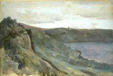 De oevers van de Tiber, omgeven door heuvels, c.1825-27