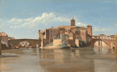 Het eiland en de brug van San Bartolomeo, Rome