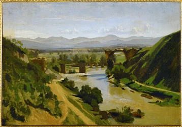 De brug bij Narni, Italië ...