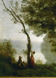 Boom en vrouw. Souvenir van Mortefontaine, Frankrijk ...