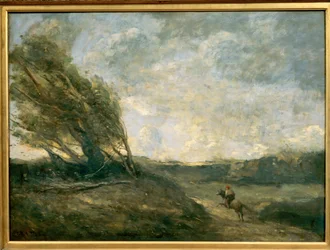 Winderig landschap (schilderij)
