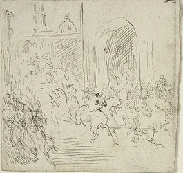 Paardrijden in een stad