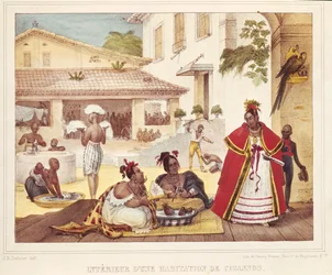 Interieur van een zigeunerhuis, Brazilië