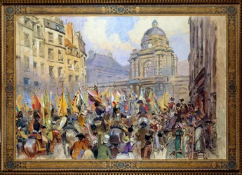 De overgave aan de Senaat van trofeeën na de Slag bij Ulm en Austerlitz in 1806