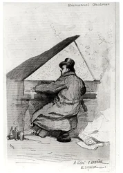 Alexis Emmanuel Chabrier (1841-94) aan de piano, gegraveerd door Florian