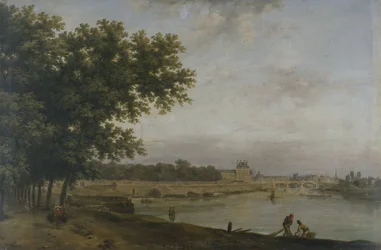 De Tuilerieën en de Pont Royal, gezien vanaf de Cours-la-Reine, in 1783