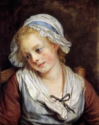 Portret van een meisje. Schilderij door Jean-Baptiste Greuze (1725-1805). 1765. Dim. 0,45x0,37 m. Chantilly, Musée Condé