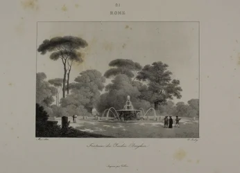 Fontein in de Tuin van de Villa Borghese, Rome